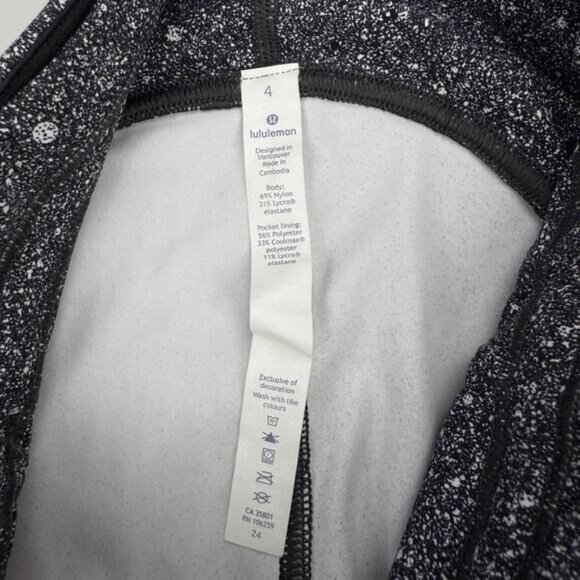 Lululemon Lead The Pack Tight Luxtreme 28" In Luminesce Splatter White Black - Picture 6 of 9